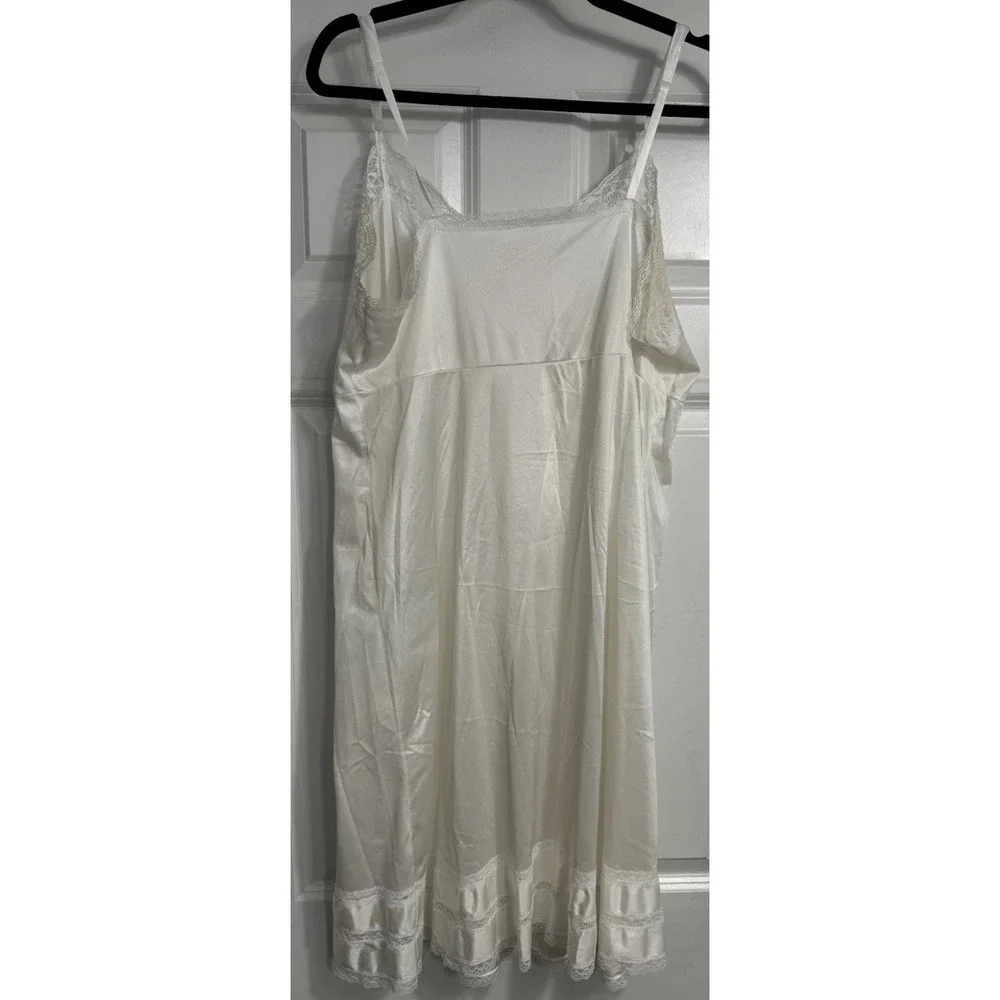 Adonna Size 42 Dress Slip Night Gown White‎ Jc Penny's Vintage White Satin Sexy
